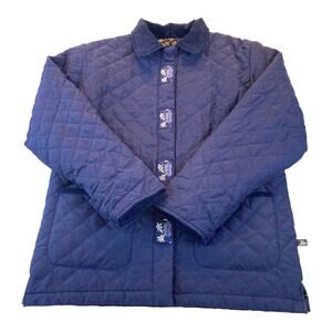 Northern Reflections Vintage Jacket Blue Snap Front Trim Med